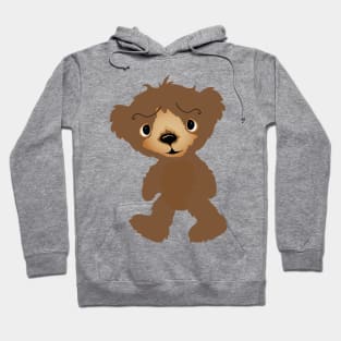 confused looking brown bear graphic walking Hoodie